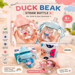 Duck Beak Baby Water Training Straw Cup with Nipple 6m+ 340ml