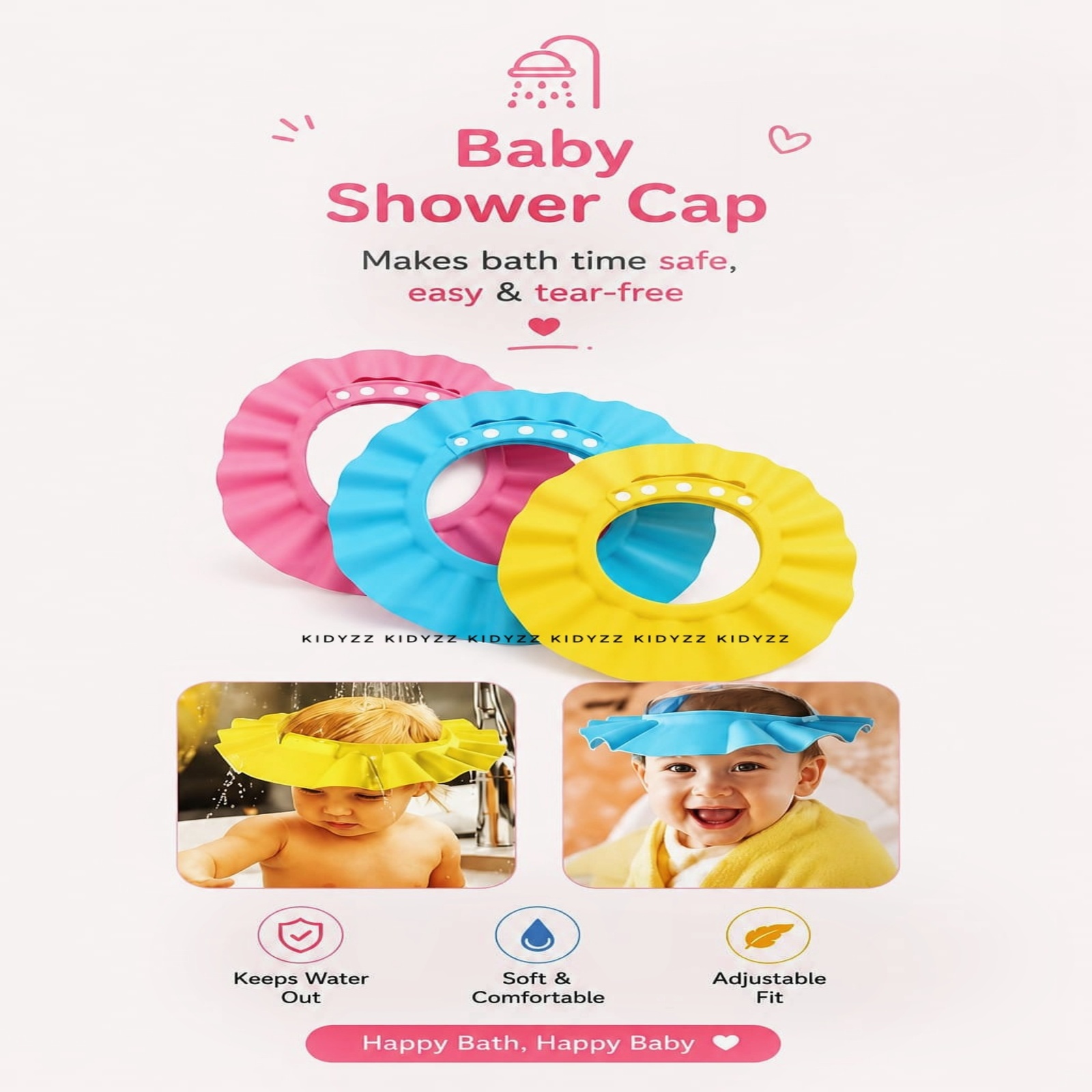 Adjustable Baby Bath Shower Cap