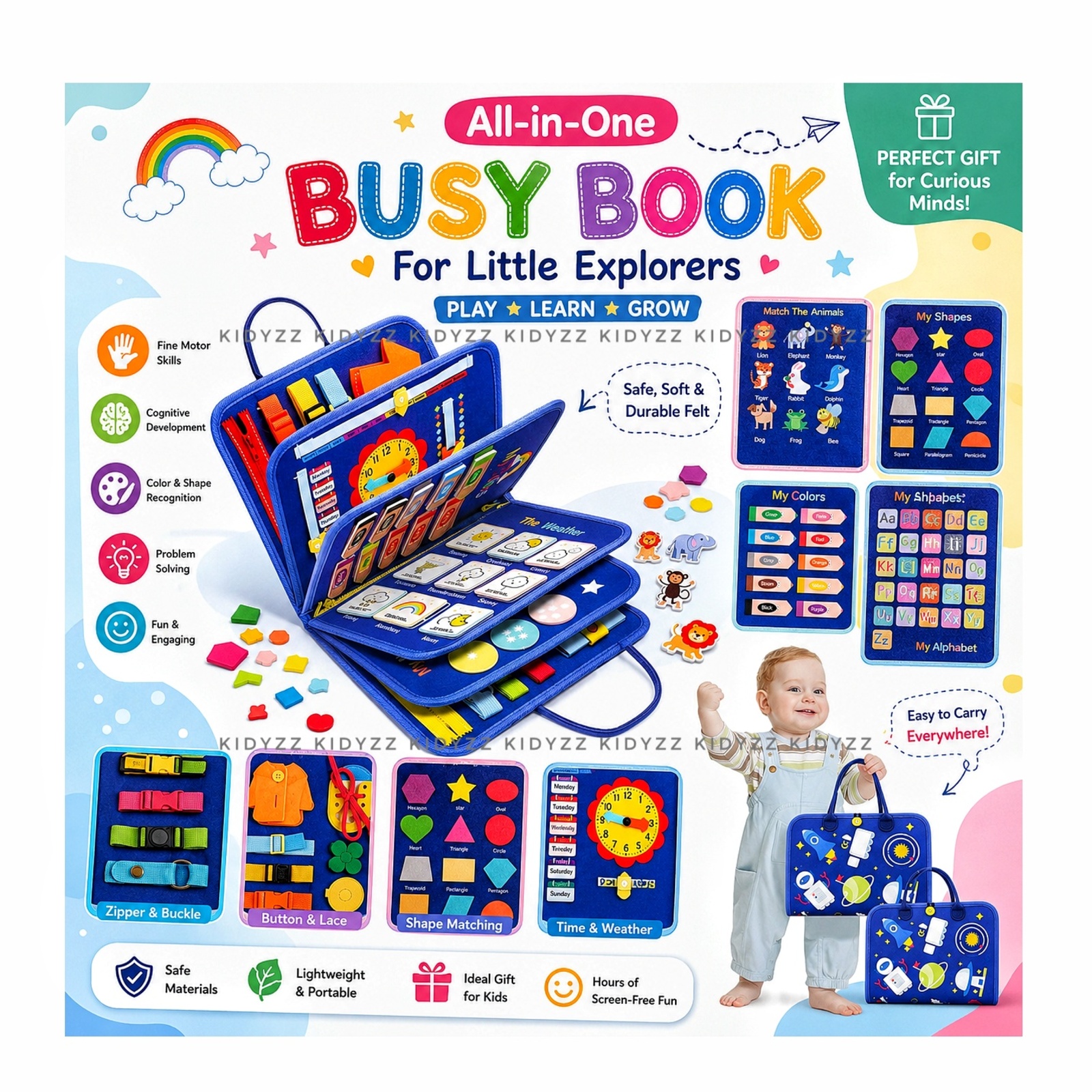 Busy Book - Blue - 10 Pages