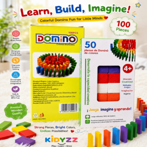 Colorful Wooden Domino Set (100/50 pcs)