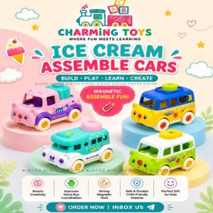 DIY 4Pcs ICE CREAM ASSEMBLE CARS
