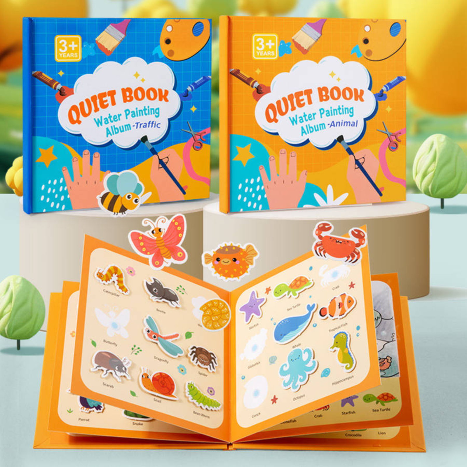 Quiet Book Water Painting Album Creativity Diy Transport ( Blue)