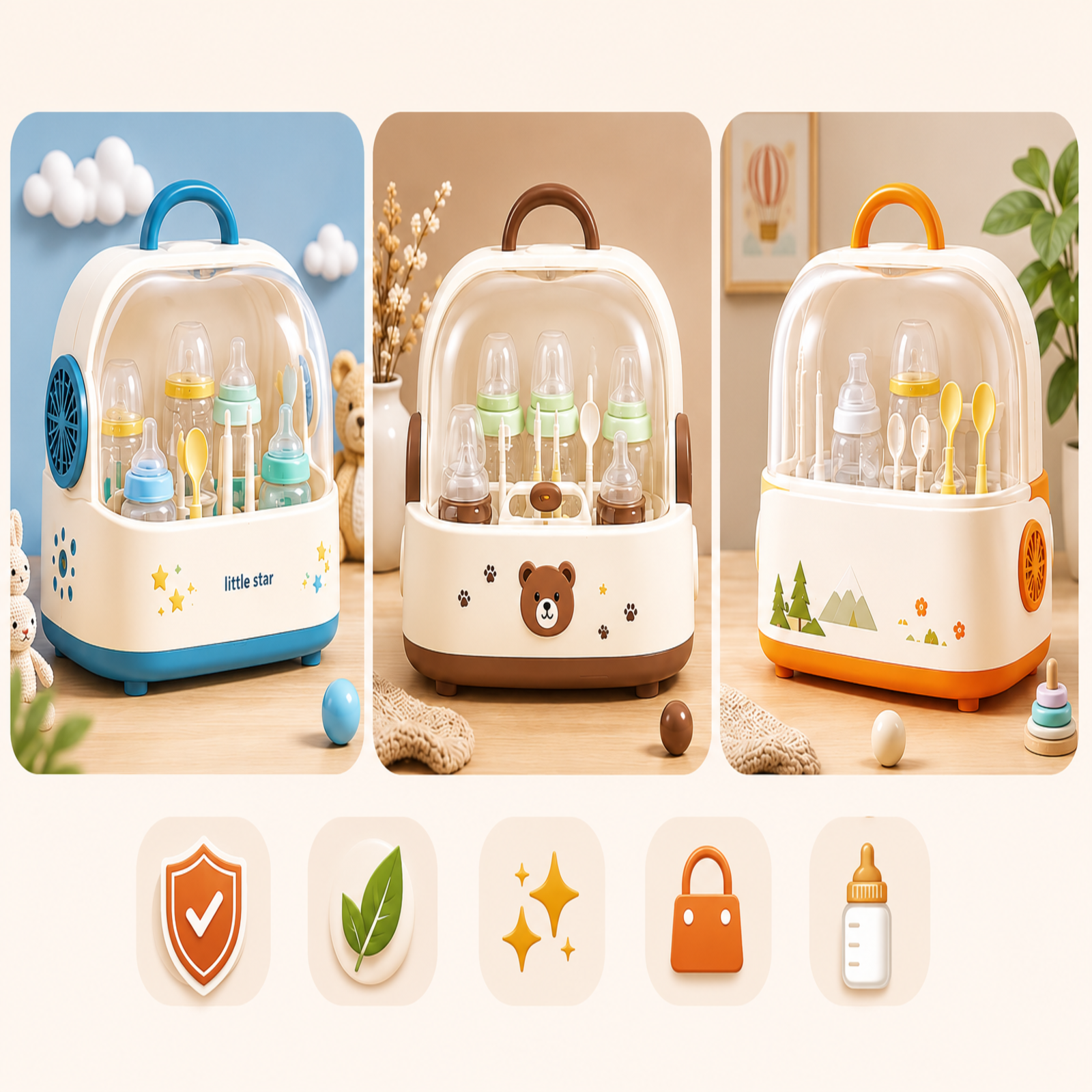 Portable Baby Bottle Storage Box & Drying Rack