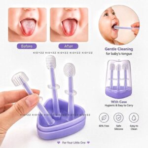 3 in 1 Finger Toothbrush & Tongue Scraper – Soft Silicone + Storage Case