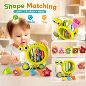 Baby Snail Sensory Shape Sorter Blocks busy cube