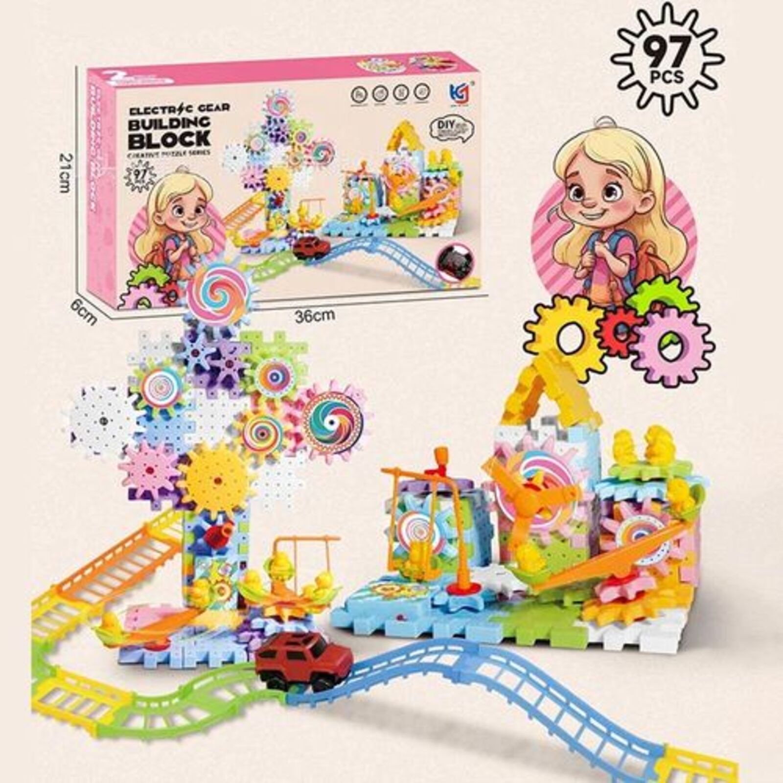 Electric Gear Building Blocks 83 pcs
