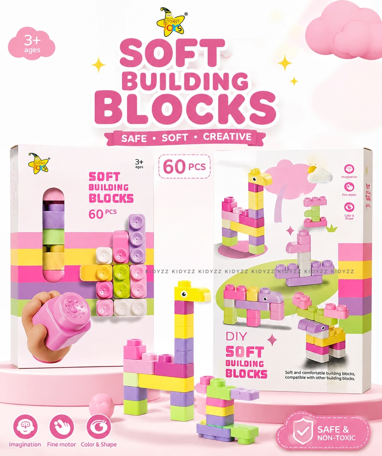 Soft Building Block Puzzle - 60 Pcs