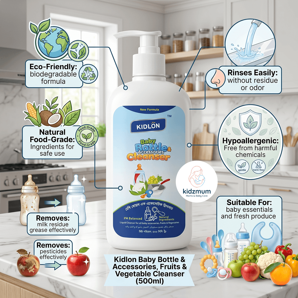 Kidlon Baby Bottle and Accessories Cleanser 500ml - Image 2