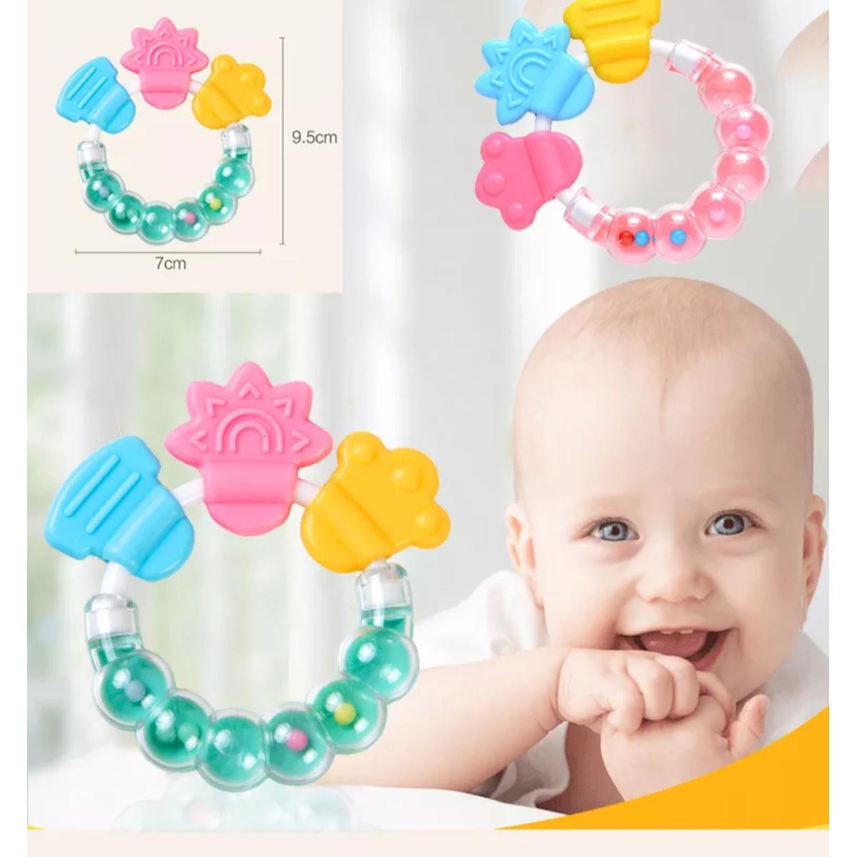 Silicone Ring Teether with jhunjhuni (1pc)