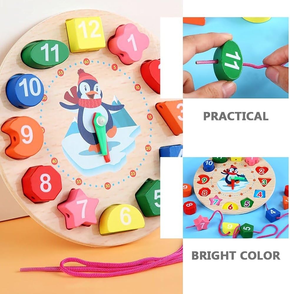 Wooden Penguin Clock Toy - Image 4