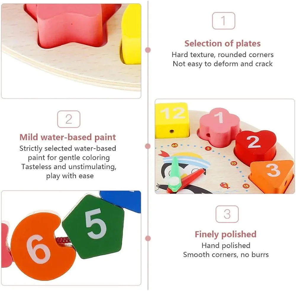 Wooden Penguin Clock Toy - Image 3