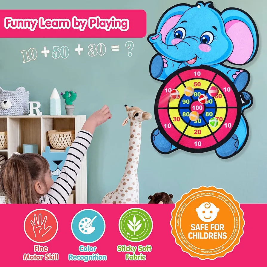 Elephant Dart Board Target Sports Game Toys - Image 7