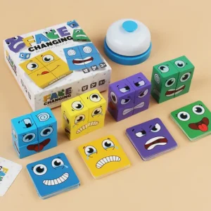 Wooden Expression Game with Bell