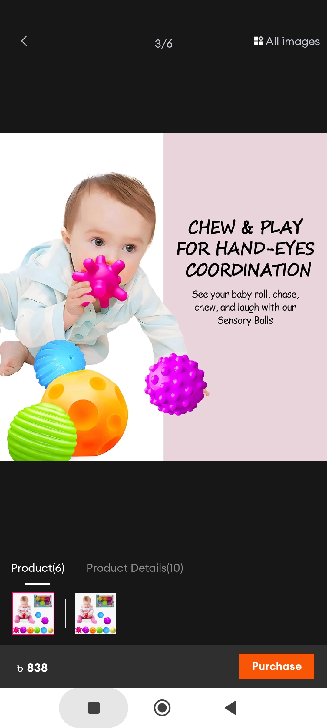 Baby Sensory Squeeze Balls Set (6pcs) - Image 5