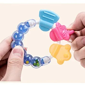 Silicone Ring Teether with jhunjhuni (1pc) - Image 2