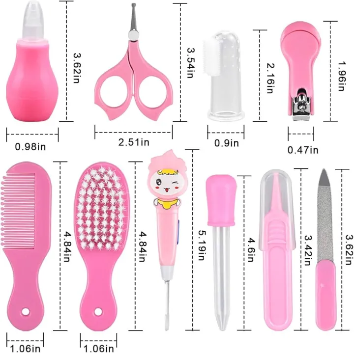 10 Pcs New-born Baby Health Care Kit Set ( Pink-Blue) - Image 3