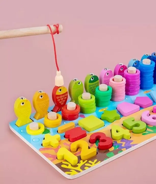 6 in 1 Logarithmic Board- Activity Toys- Color, Count, Fishing, Shape, Number and Basic Math - Image 4