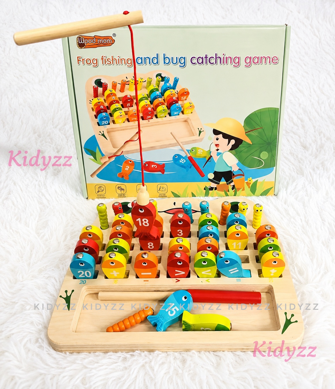 Wooden Frog Fishing and Bug Catching Game - Image 4