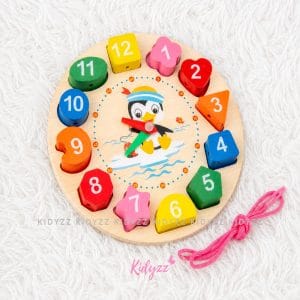 Jigsaw Puzzle Stacking Educational Blocks Clock Toy