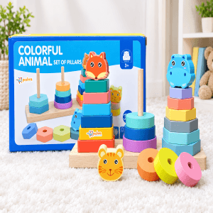Colorful Animal Set of Pillars