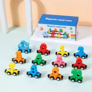 Wooden Magnetic Number Train Set
