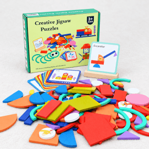Wooden Creative Jigsaw Puzzle Shape Builder